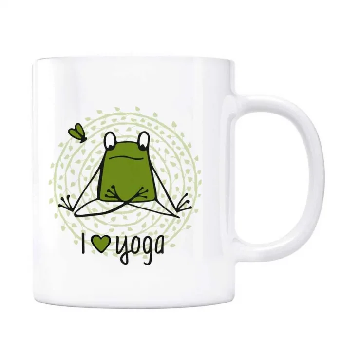 I Love Yoga Kupa Bardak - Kurbağa