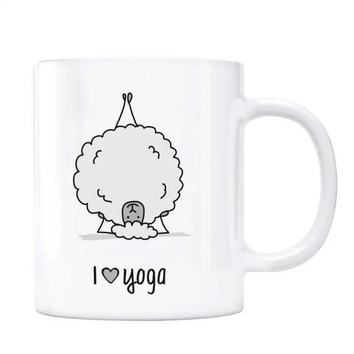 I Love Yoga Kupa Bardak - Kuzu Gri Renk