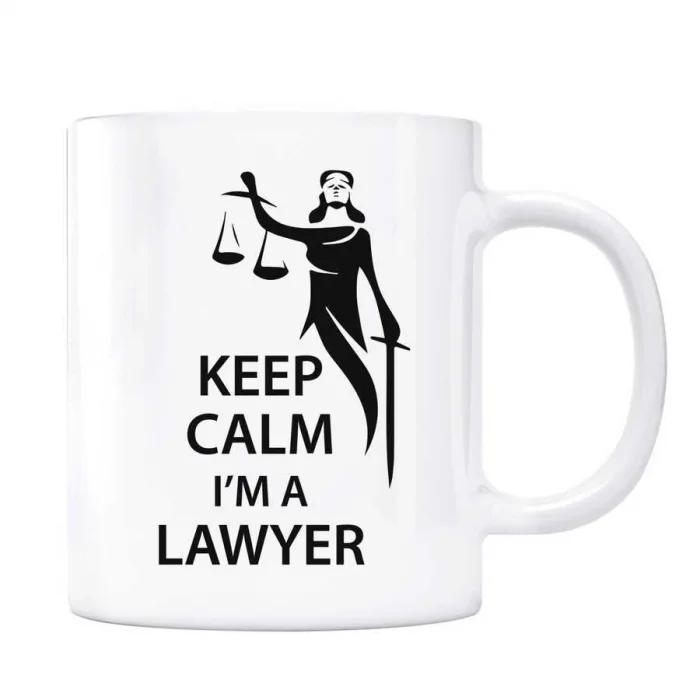 Avukatlara Özel Kupa Keep Calm Im a Lawyer Adalet Heykeli