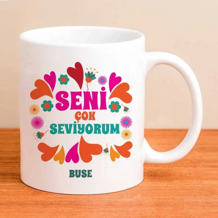Seni Çok Seviyorum Kişiye Özel Kupa