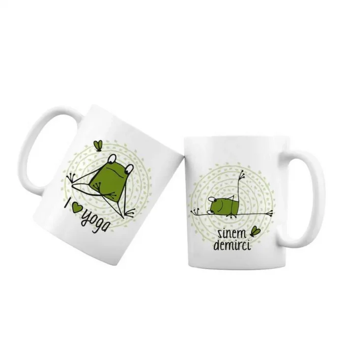 I Love Yoga Kurbağa Kişiye Özel Kupa Bardak