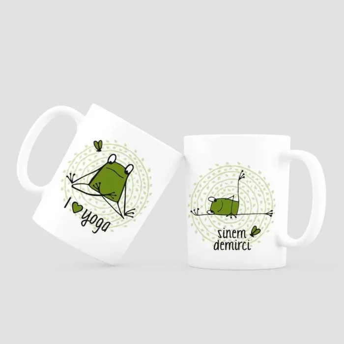 I Love Yoga Kurbağa Kişiye Özel Kupa Bardak
