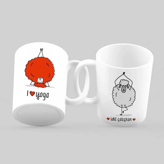 I Love Yoga Kuzu Kişiye Özel Kupa Bardak