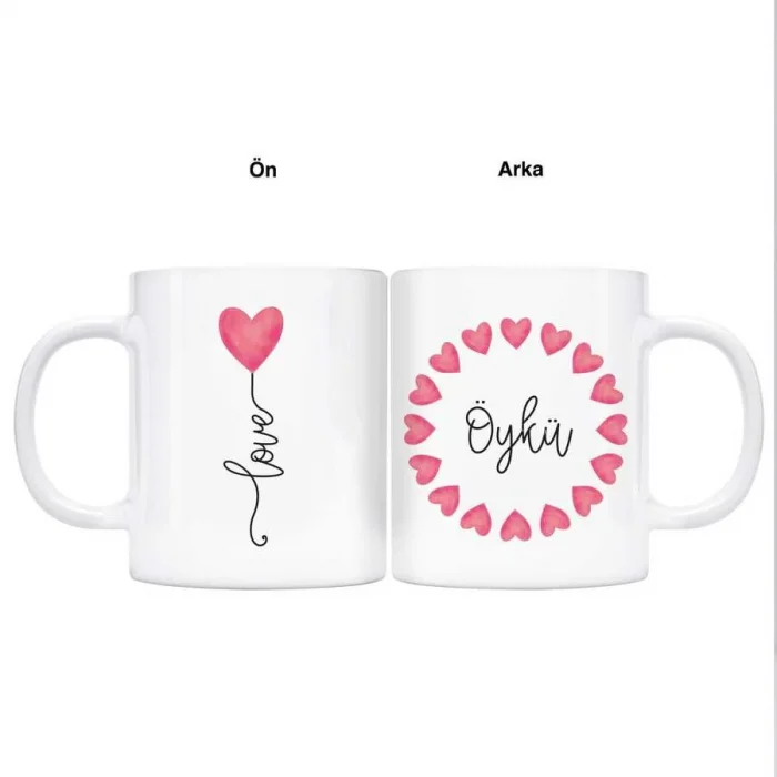 Sevgililer Gününe Özel İsimli Kupa - Love