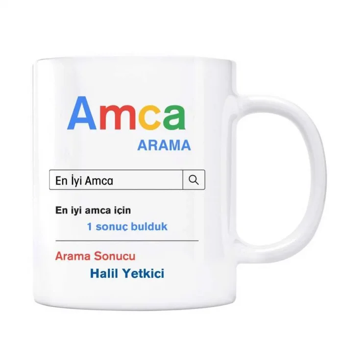 Kişiye Özel İsimli Arama Motoru Kupa Bardak - Amca