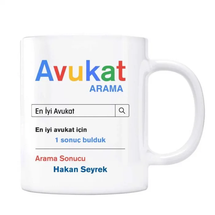 Kişiye Özel İsimli Arama Motoru Kupa Bardak - Avukat