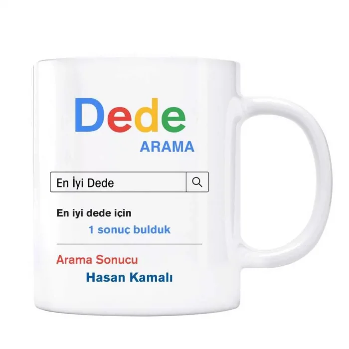Kişiye Özel İsimli Arama Motoru Kupa Bardak - Dede