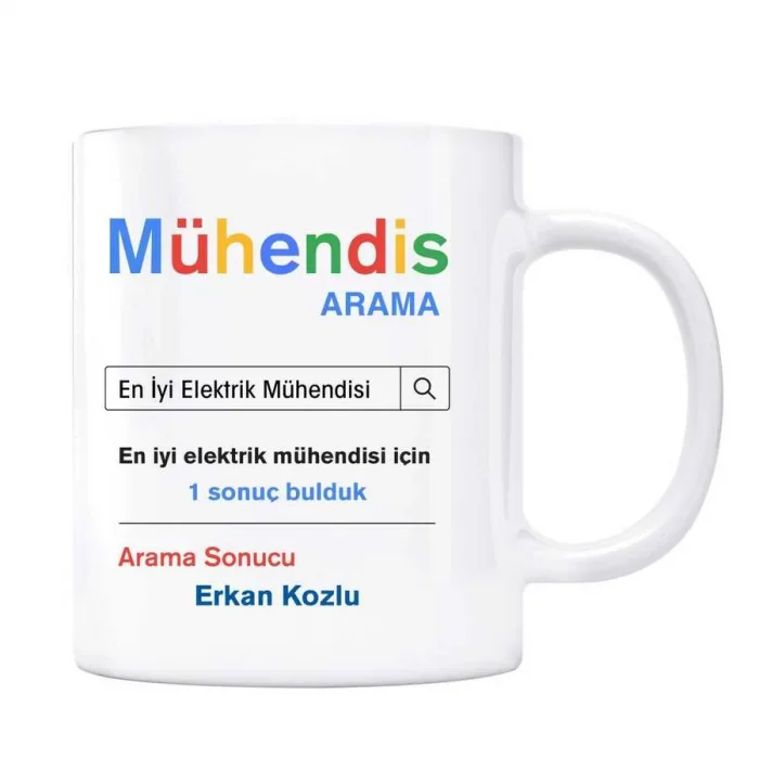 Kişiye Özel İsimli Arama Motoru Kupa Bardak - Mühendis