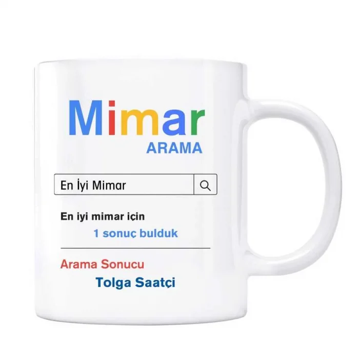 Kişiye Özel İsimli Arama Motoru Kupa Bardak - Mimar