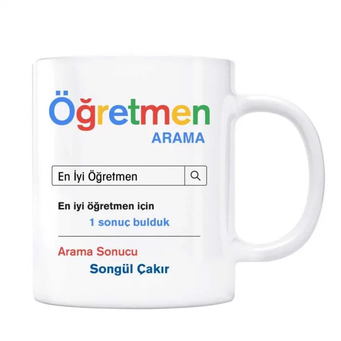 Kişiye Özel İsimli Arama Motoru Kupa Bardak - Öğretmen