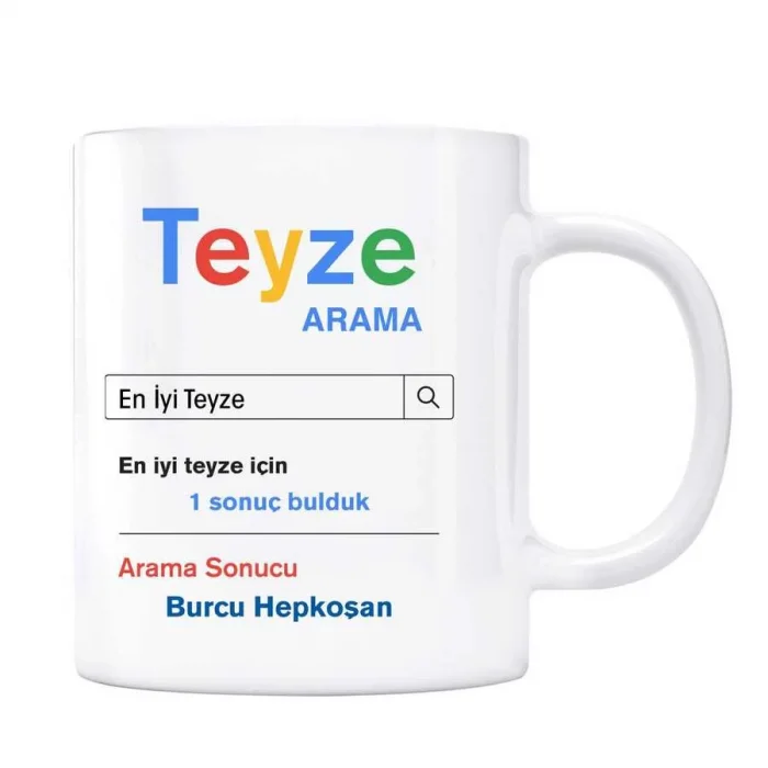 Kişiye Özel İsimli Arama Motoru Kupa Bardak - Teyze
