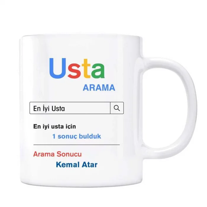 Kişiye Özel İsimli Arama Motoru Kupa Bardak - Usta