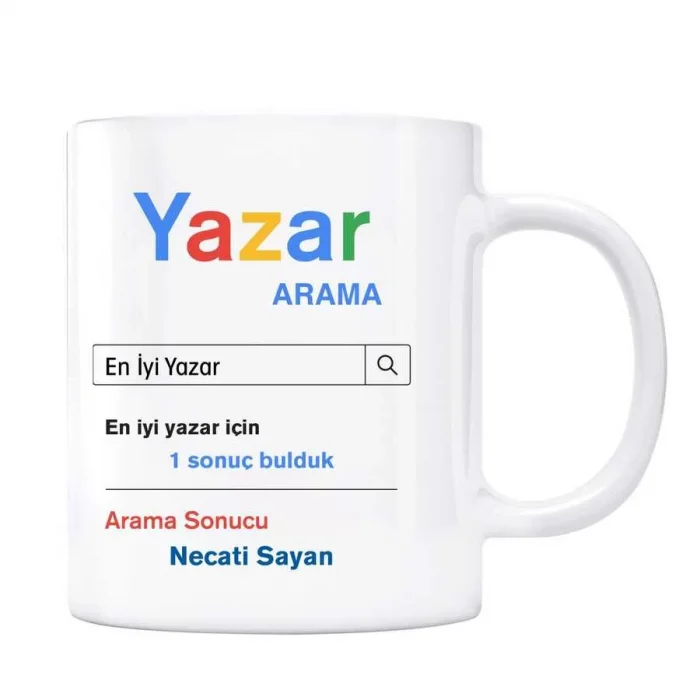 Kişiye Özel İsimli Arama Motoru Kupa Bardak - Yazar