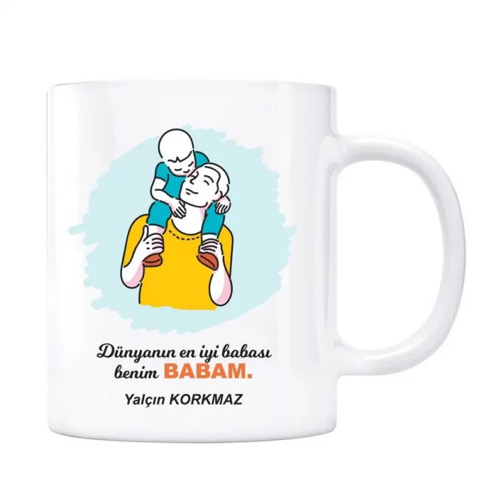 Babam Kişiye Özel İsimli Kupa Bardak - Dünyanın En İyi Babası