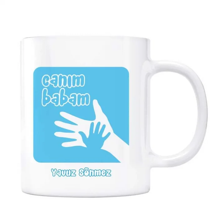 Canım Babam Kişiye Özel İsimli Kupa Bardak - Mavi