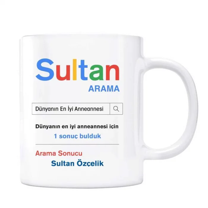 Kişiye Özel İsimli Arama Motoru Kupa Bardak - Dünyanın En İyi Anneannesi