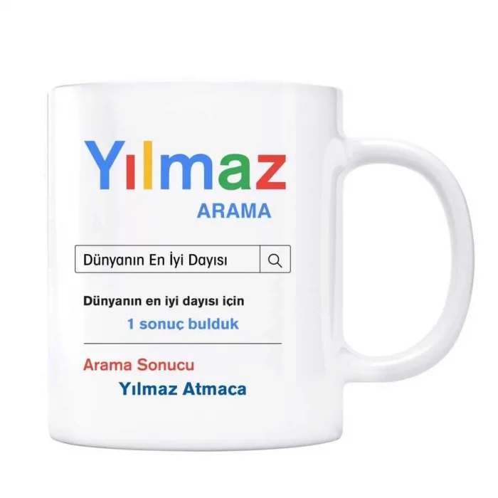 Kişiye Özel İsimli Arama Motoru Kupa Bardak - Dünyanın En İyi Dayısı