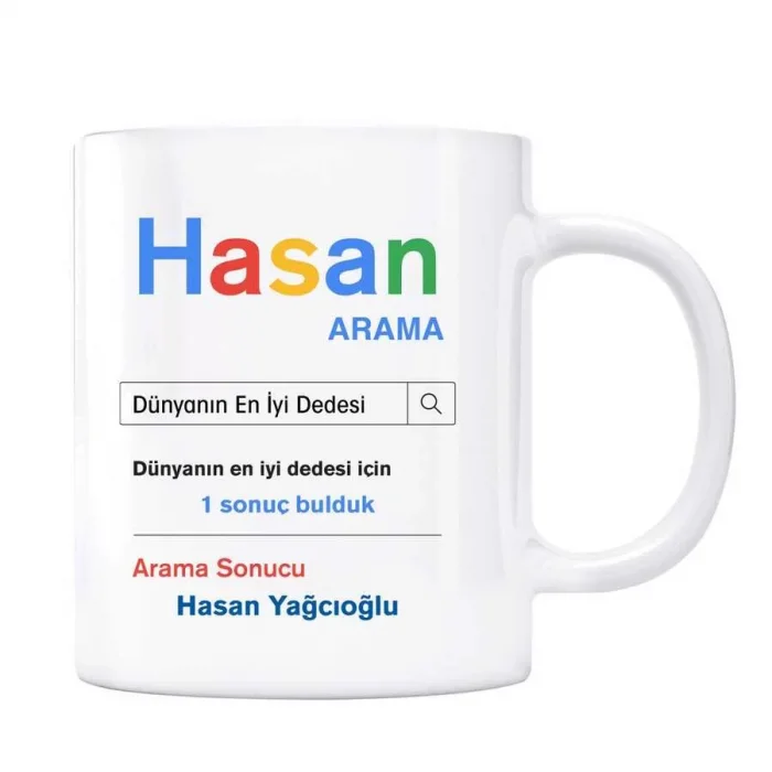 Kişiye Özel İsimli Arama Motoru Kupa Bardak - Dünyanın En İyi Dedesi