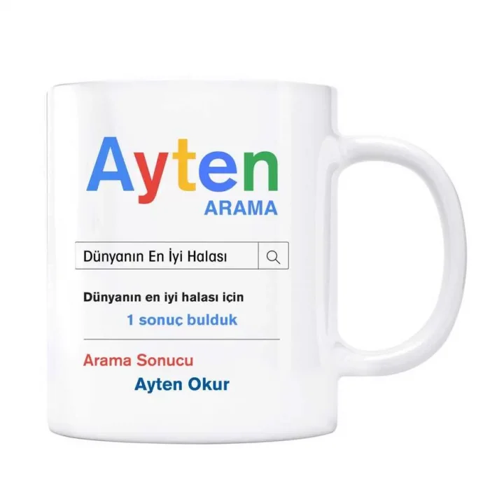 Kişiye Özel İsimli Arama Motoru Kupa Bardak - Dünyanın En İyi Halası