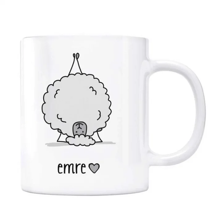 I Love Yoga Kişiye Özel İsimli Kupa Bardak - Kuzu Gri Renk