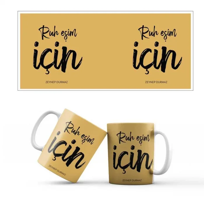 Kişiye Özel İsimli Kupa Bardak - Ruh Eşim İçin