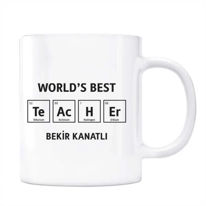 Öğretmenler Gününe Özel İsimli Kupa Bardak - Worlds Best Teacher