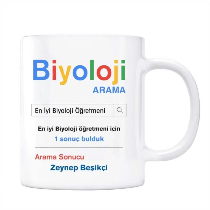 Öğretmenler Gününe Özel İsimli Arama Motoru Kupa Bardak - Biyoloji Öğretmeni