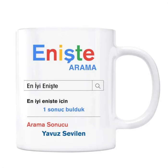 Kişiye Özel İsimli Enişte Google Arama Motoru Kupa Bardak
