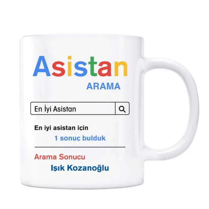 Kişiye Özel İsimli Asistan Google Arama Motoru Kupa Bardak
