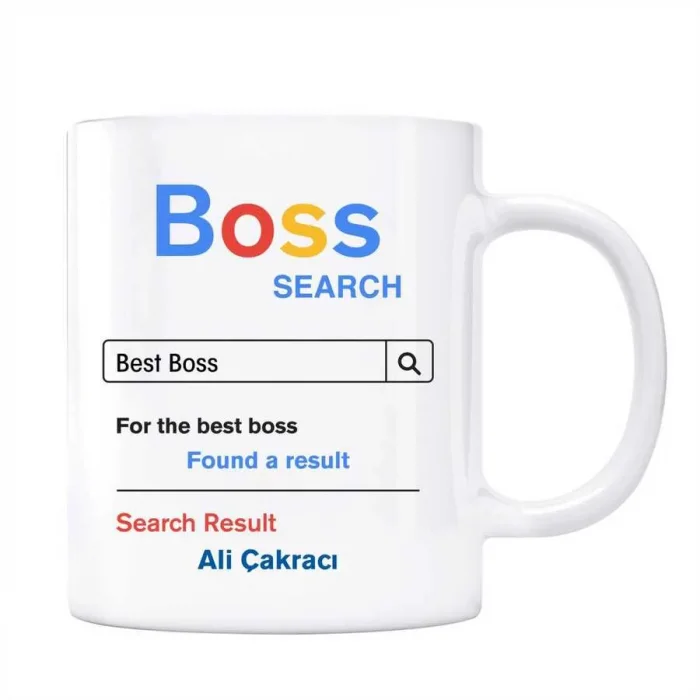 Kişiye Özel İsimli Boss Google Arama Motoru Kupa Bardak