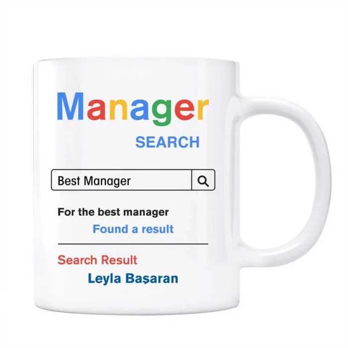 Kişiye Özel İsimli Manager Google Arama Motoru Kupa Bardak