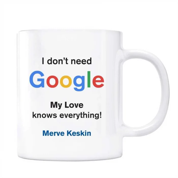 Google İsimli Kupa I dont Need Google My Love Knows Everything