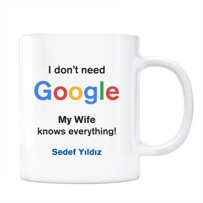 Google İsimli Kupa I dont Need Google My Wife Knows Everything