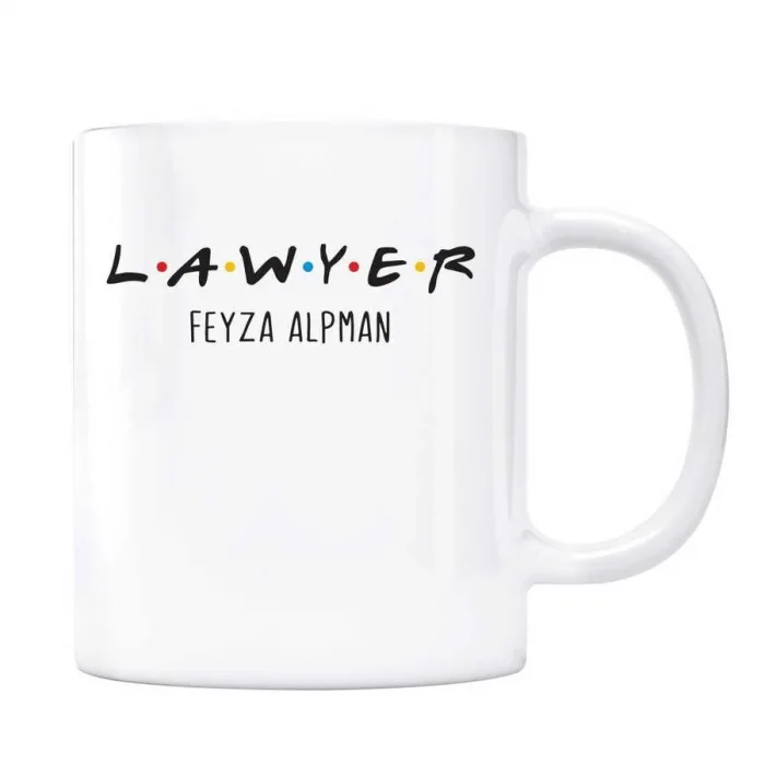 Avukatlara Özel İsimli Kupa Bardak Lawyer