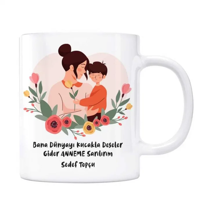 ANNE İsimli Kupa Anneme Sarılırım