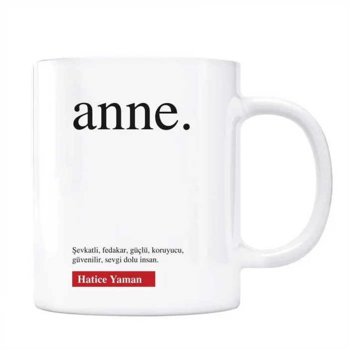Anne Kelime Anlamı Kişiye Özel Kupa