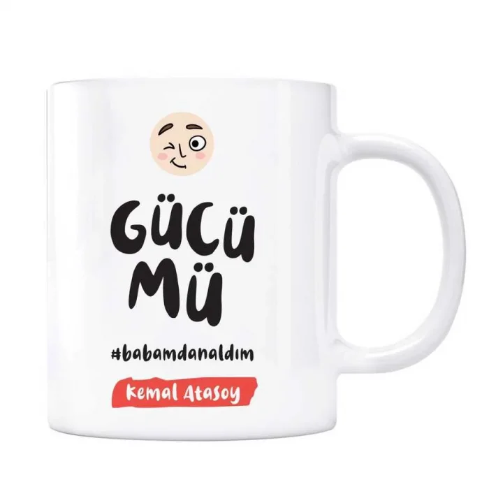 Kişiye Özel İsimli Baba Kupa Gücümü Babamdan Aldım