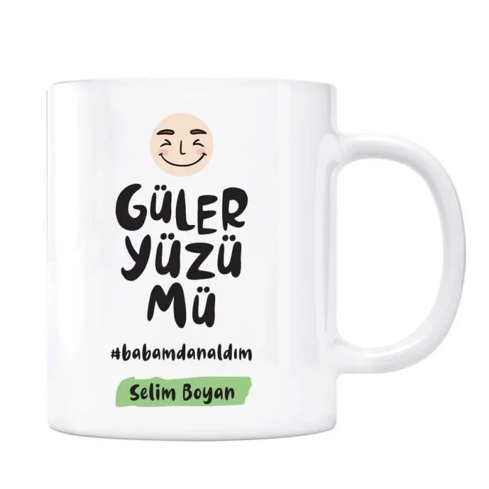 Kişiye Özel İsimli Baba Kupa Güleryüzümü Babamdan Aldım