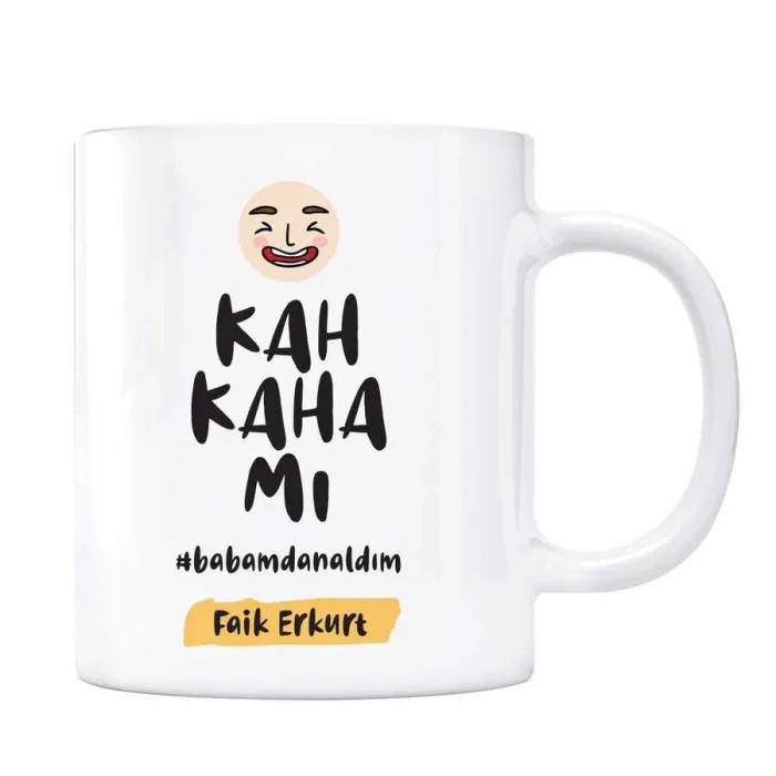 Kişiye Özel İsimli Baba Kupa Kahkahamı Babamdan Aldım