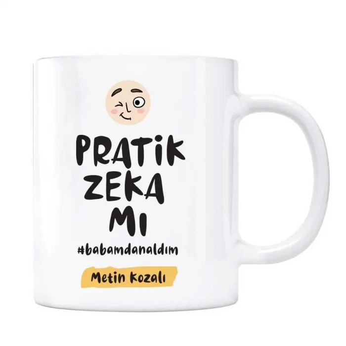 Kişiye Özel İsimli Baba Kupa Pratik Zekamı Babamdan Aldım
