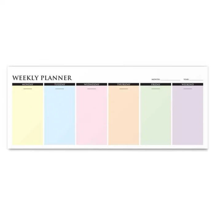 Renkli Haftalık Planlama Defteri Colourful Weekly Planner