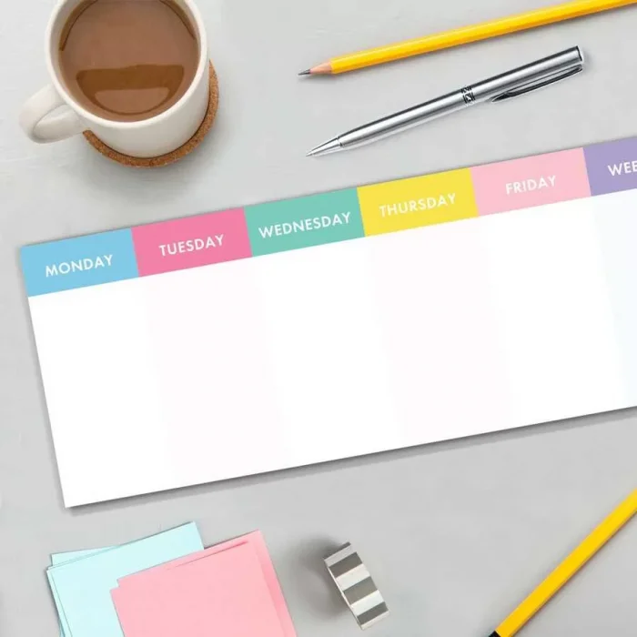 Renkli Günler Haftalık Planlama Defter Colorful Days Weekly Planner