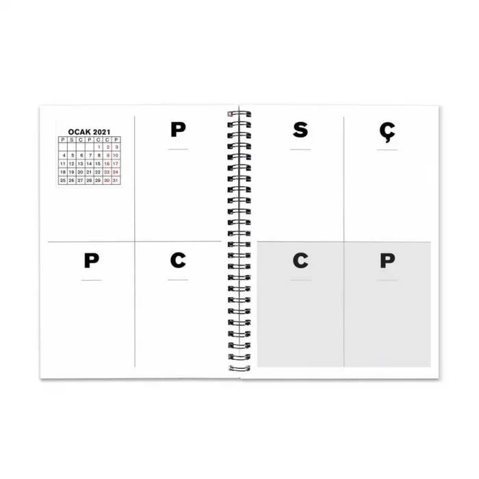 Tarihli Ajanda - Haftalık Planlayıcı (Sümen) - A5 Boy Kraft Kapak