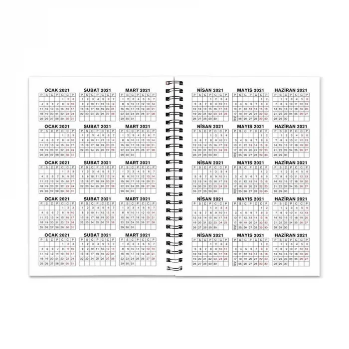Tarihli Ajanda - Haftalık Planlayıcı (Sümen) - A5 Boy Kraft Kapak