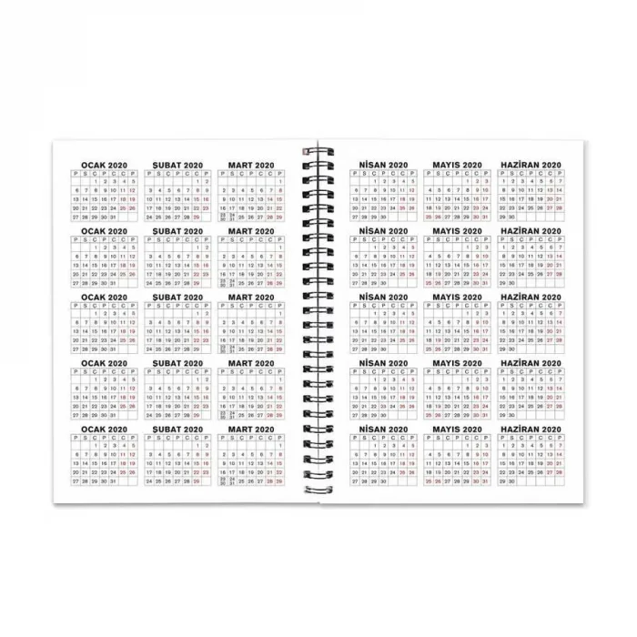 Tarihli Ajanda - Haftalık Planlayıcı (Sümen) - A5 Boy Kraft Kapak