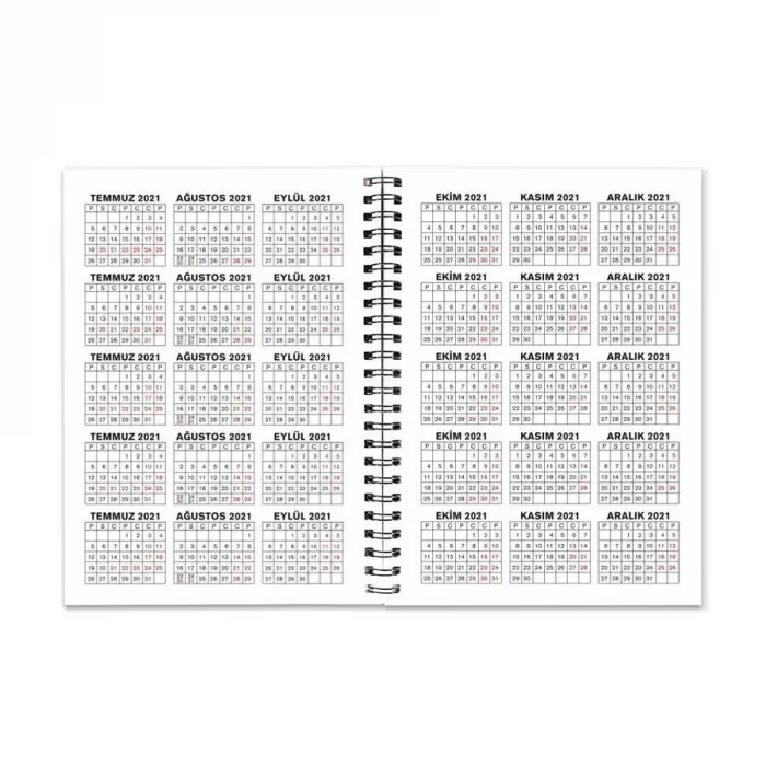 Tarihli Ajanda - Haftalık Planlayıcı (Sümen) - A5 Boy Kraft Kapak