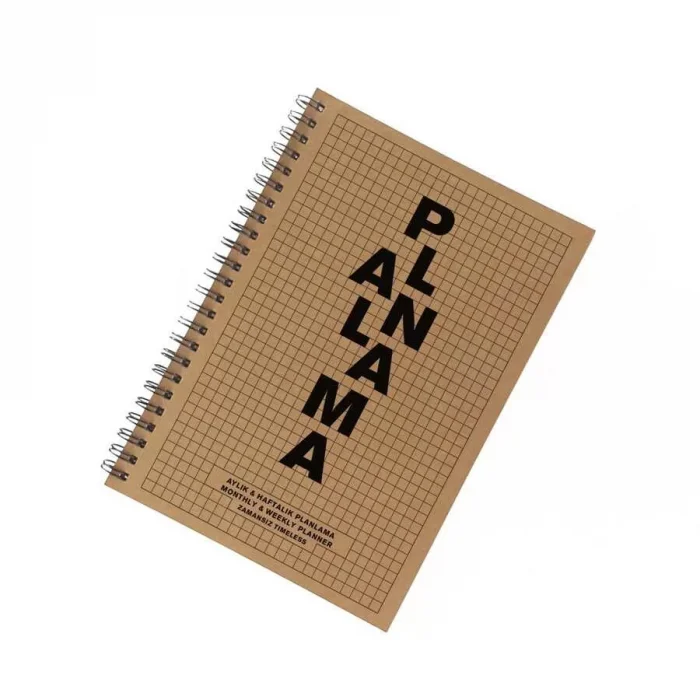 Tarihsiz Ajanda - Haftalık Planlayıcı (Sümen) - A5 Boy Kraft Kapak