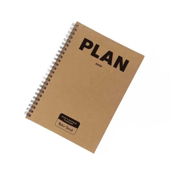 Kişiye Özel İsimli Tarihli Ajanda - Haftalık Planlayıcı (Sümen) - A5 Boy Kraft Kapak