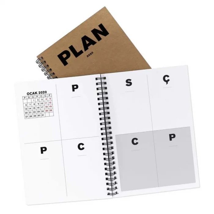 Kişiye Özel İsimli Tarihli Ajanda - Haftalık Planlayıcı (Sümen) - A5 Boy Kraft Kapak