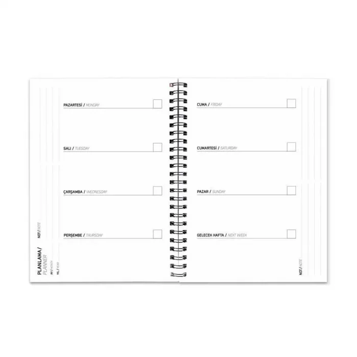 Kişiye Özel İsimli Tarihsiz Ajanda - Haftalık Planlayıcı (Sümen) - A5 Boy Kraft Kapak